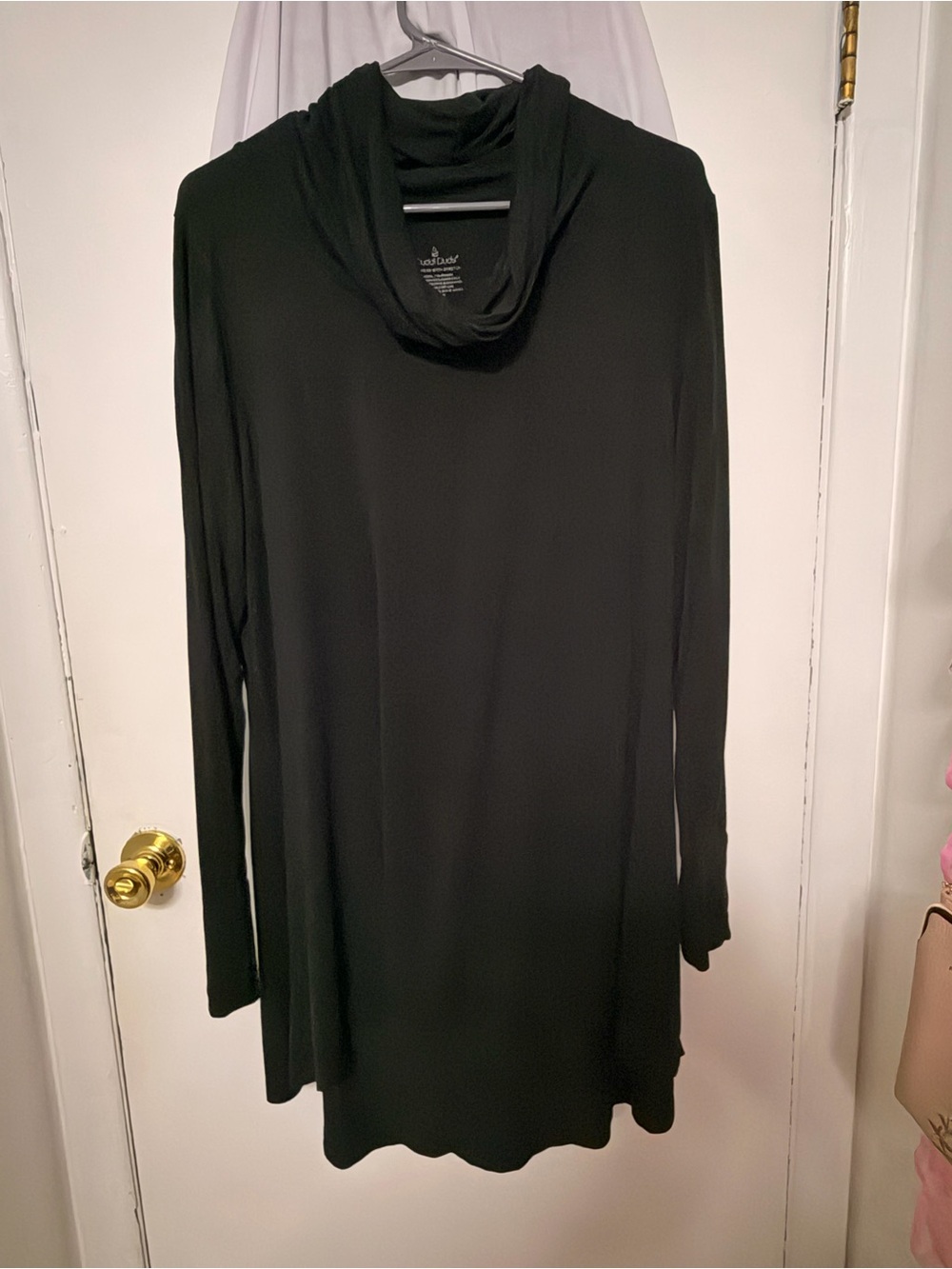 Cuddl Duds Black Cowl Neck Lightweight Tunic Sweater